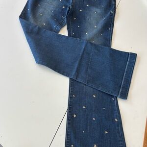 Peace Love World  Blue Star-Embellished Jeans-Size 8